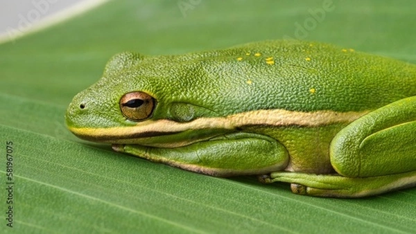 Obraz frog on a leaf