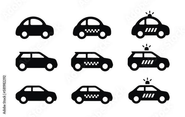 Fototapeta Car set icon isolated on white background