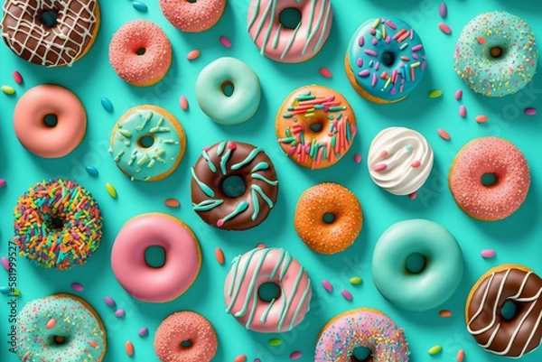 Fototapeta assorted donuts made with generative ai