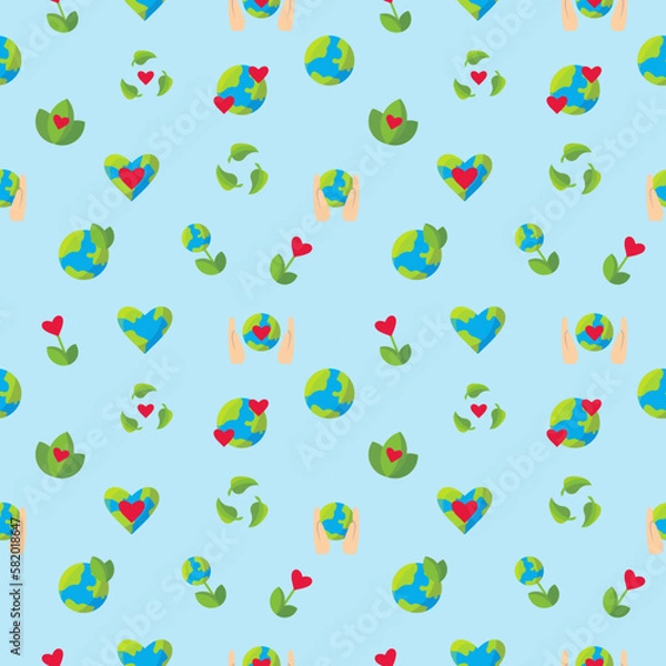 Obraz seamless pattern ecology blue