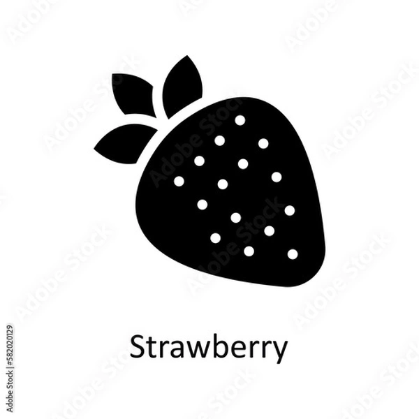 Obraz Strawberry Vector   solid Icons. Simple stock illustration stock