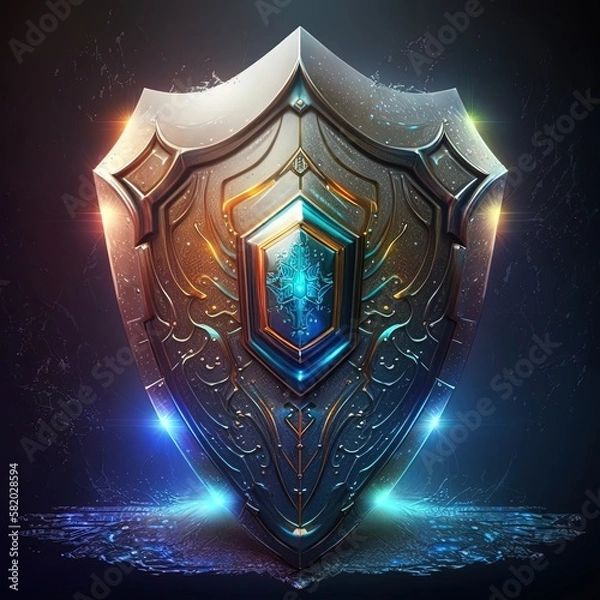 Fototapeta Illustrations of shield protection, generative ai