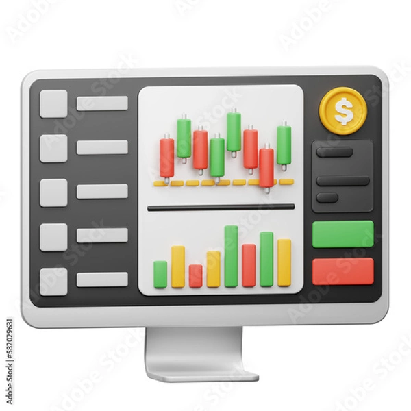 Fototapeta Trading Web2 3D Icon