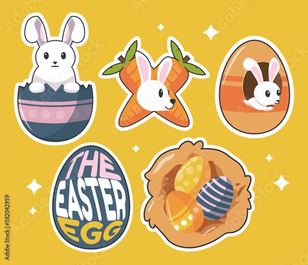 Fototapeta Set Collection Easter Element Decoration
