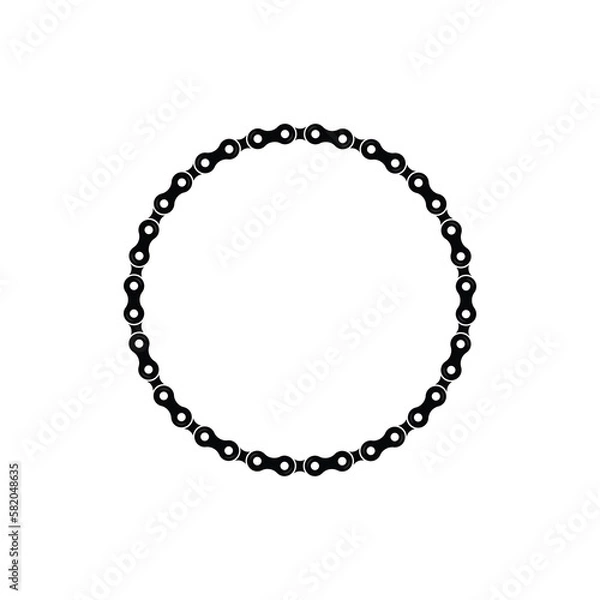 Fototapeta Motorcycle chain circle frame template vector graphics