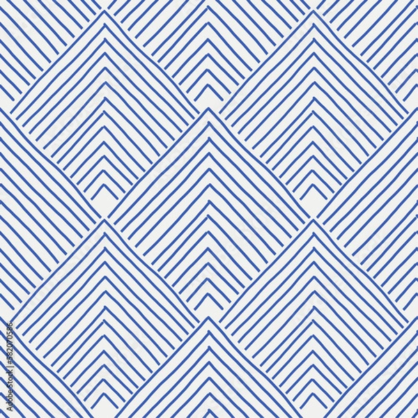 Fototapeta Trendy minimalist seamless pattern with abstract creative hand drawn composition