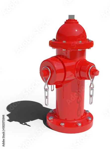Obraz red fire hydrant isolated