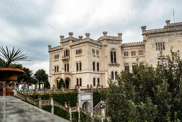 Fototapeta View of the Miramare Castle in Trieste, Friuli Venezia Giulia - Italy