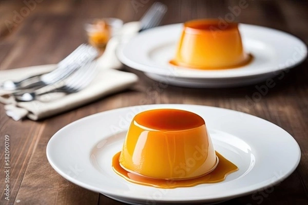 Fototapeta Classic Crème Caramel, created with Generative AI technology
