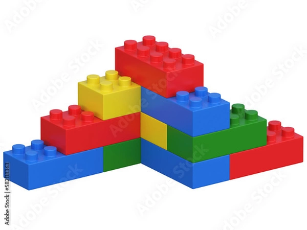 Obraz Colorful building blocks 3d rendering