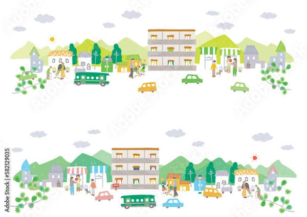 Obraz 街並みのイラスト