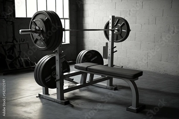 Fototapeta Bench press in empty gym