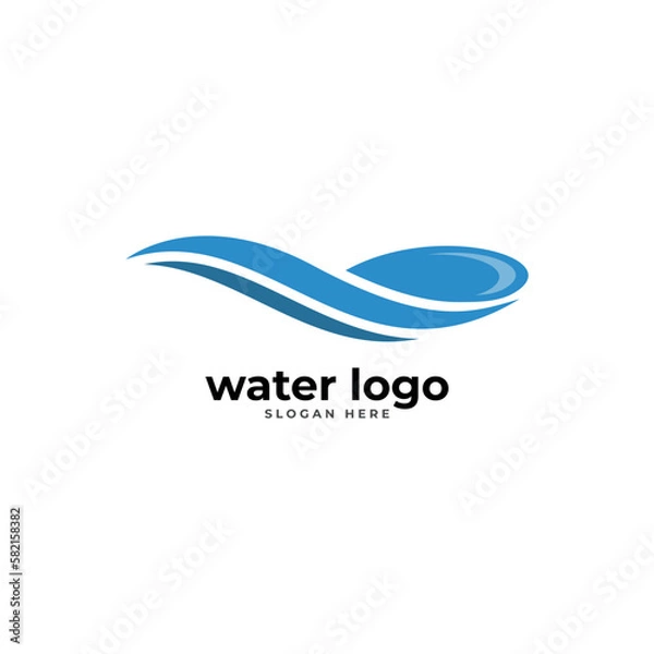 Fototapeta Abstract water logo vector template.