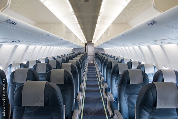 Obraz Inside empty passenger airplane cabin