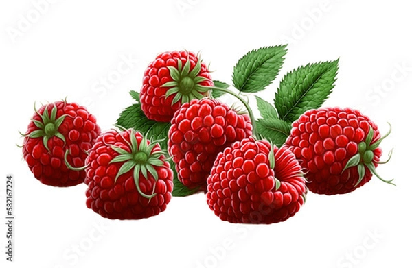 Fototapeta raspberry isolated on transparent background