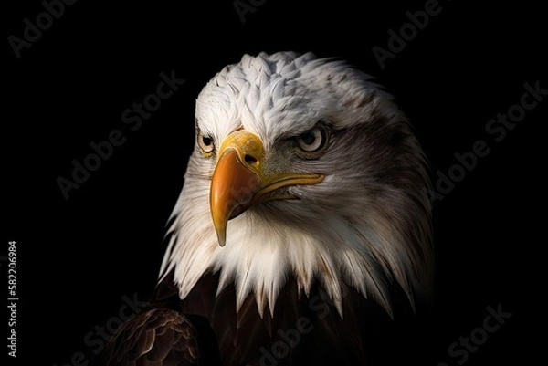 Fototapeta Bald Eagle Portrait. Generative AI Image