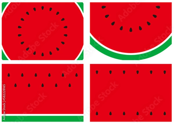 Fototapeta すいかのイラスト背景素材