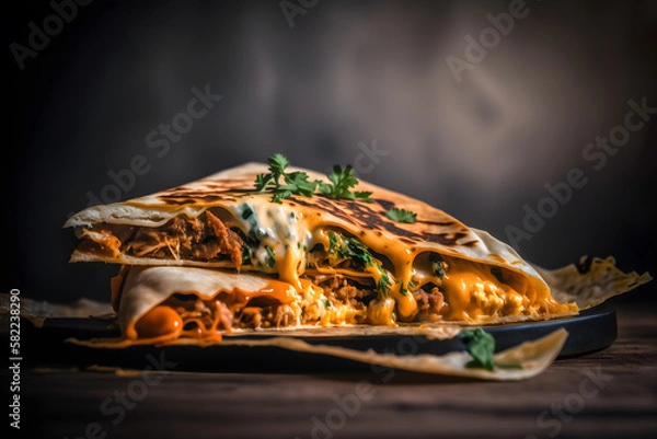 Obraz Cheesy quesadilla - AI technology