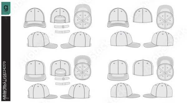 Obraz set of cap vectors