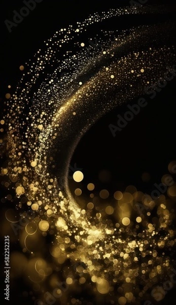 Obraz Gold glitter with black Background, generative ai