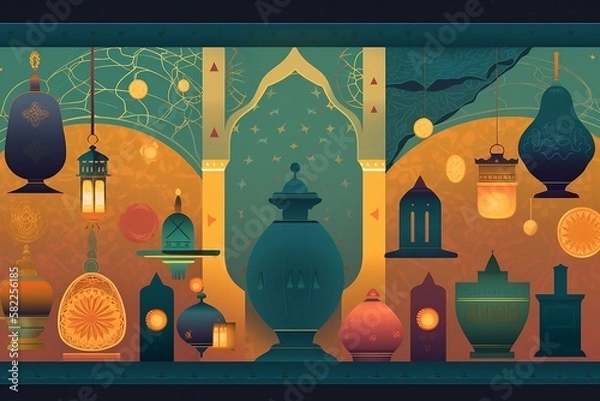 Obraz Lanterns in the night sky