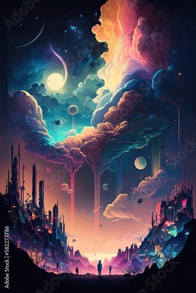 Obraz Fantasy landscape, generative ai