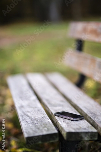 Obraz Lost phone on the bench