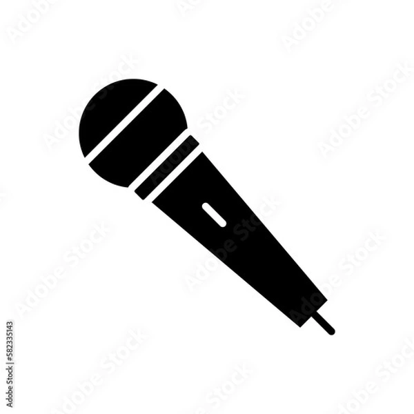 Fototapeta Microphone vector icon, mic flat symbol illustration for web site or mobile app 
