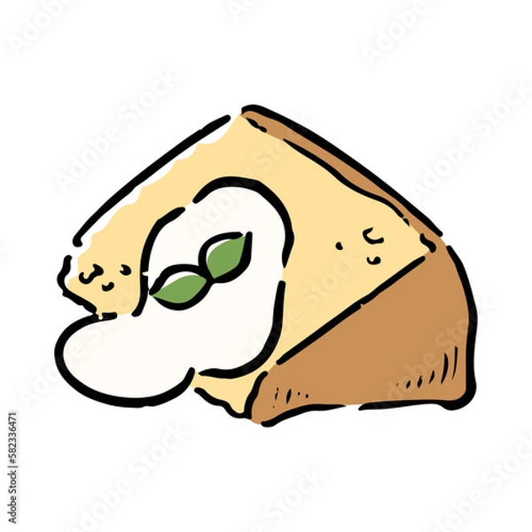 Fototapeta 手描きのシフォンケーキイラスト