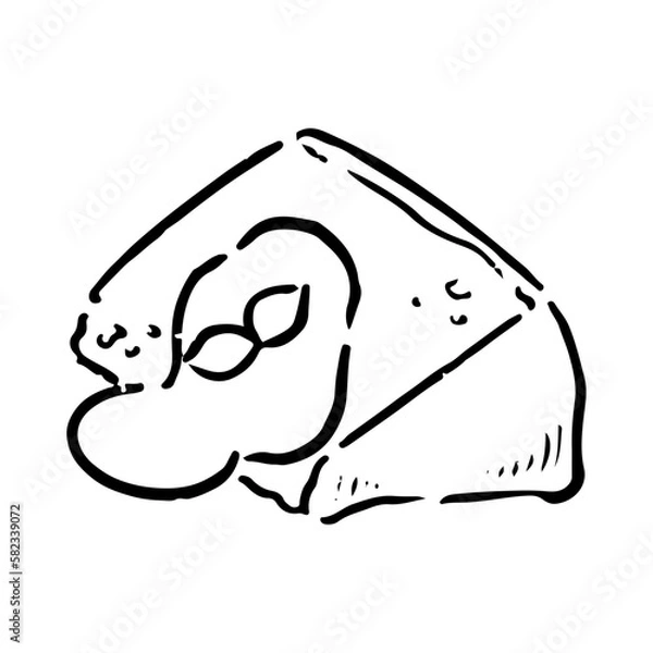 Fototapeta 手描きのシフォンケーキイラスト　白黒