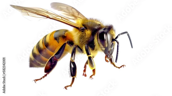 Fototapeta bee isolated on white, generative AI