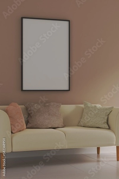 Fototapeta photo frame mock up 3d rendering