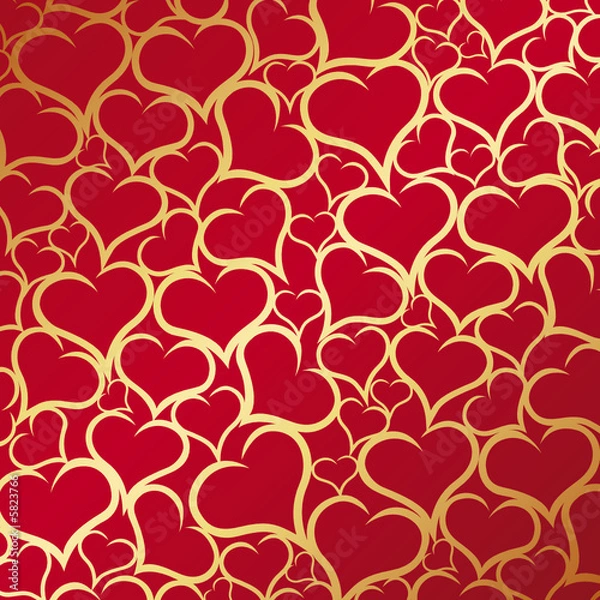 Obraz Gold hearts background