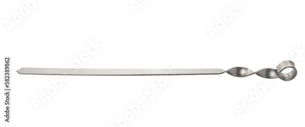 Obraz Metal skewer for barbecue. Isolated on a white background.