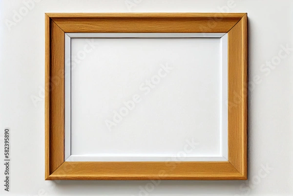 Obraz Rectangle wooden simple frame, Generative AI