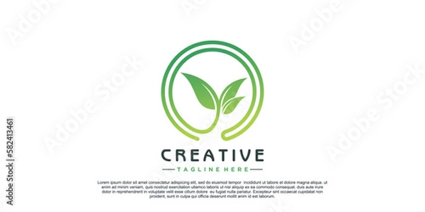 Obraz Garden logo design simple concept Premium Vector