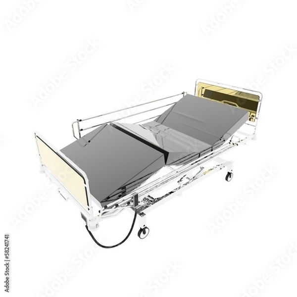 Fototapeta medical bed on a white background