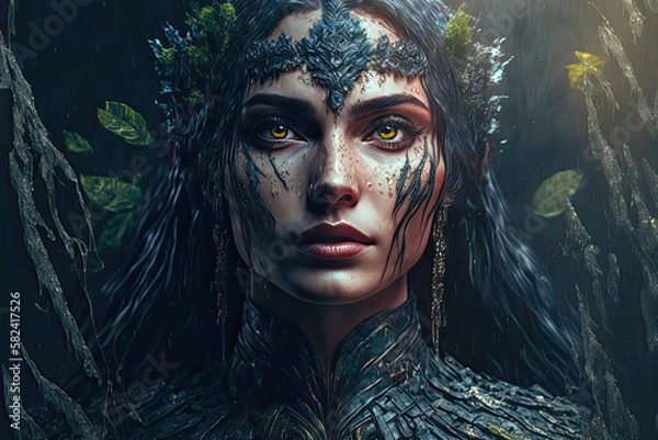 Obraz Goddess of Rain. Generative AI, non-existent person.	