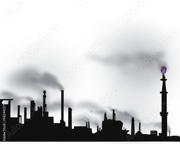 Fototapeta Smoke from factories transparent illustration