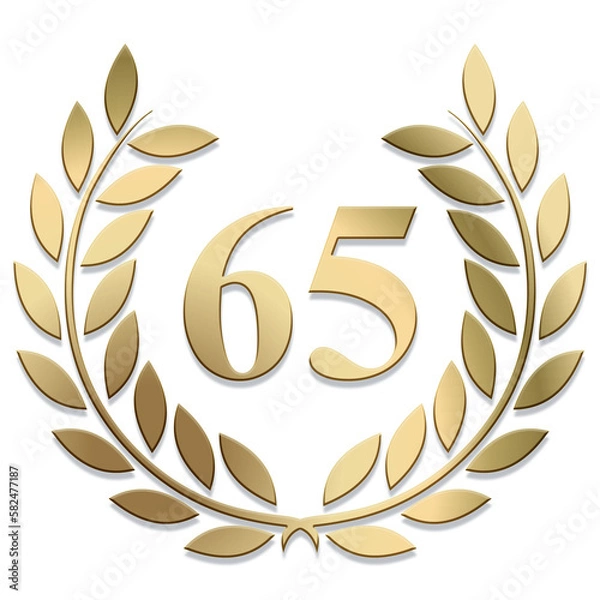 Fototapeta 3D Gold PNG laurel wreath number 65