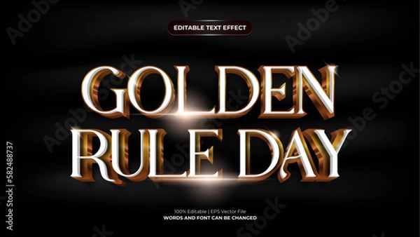 Obraz Golden rule day 3d editable text effect