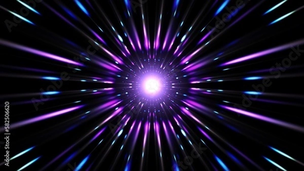 Fototapeta Abstract meditation background of neon light flare burst