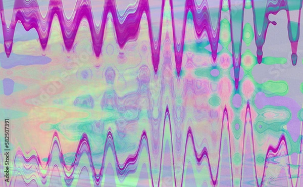 Fototapeta Magic joyful cover, fine pulse wet digital pastel. Chaotic mix moving imagery neon tonal fuchsia on water gouache track hues surface warp. Stylish lively dream of fairy gentle texture a soft pearl ink