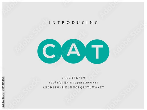 Fototapeta modern alphabet. Dropped stunning font, type for futuristic logo, headline, creative lettering and maxi typography. Minimal style letters with yellow sport. Vector typographic design