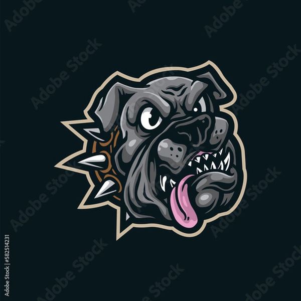 Obraz Dog mascot logo design vector with modern illustration concept style for badge, emblem and t shirt printing. Dog illustration for sport and esport team.