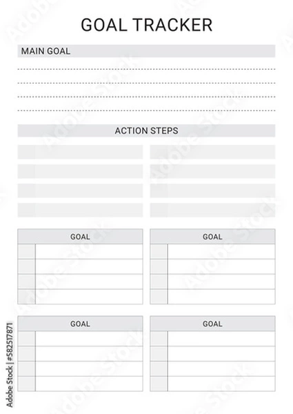 Obraz Goal Tracker Planner