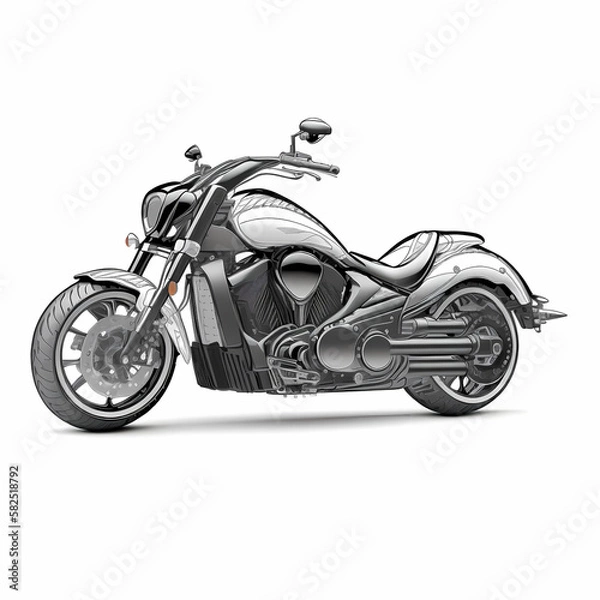 Fototapeta Big Motorcycle. Generative AI