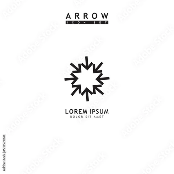 Fototapeta Modern simple arrows vector illustration isolated on white background	