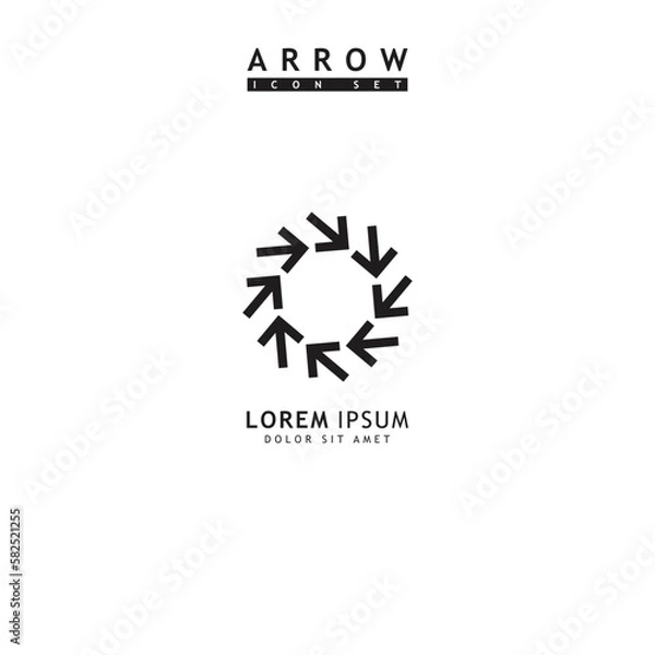 Fototapeta Modern simple arrows vector illustration isolated on white background	