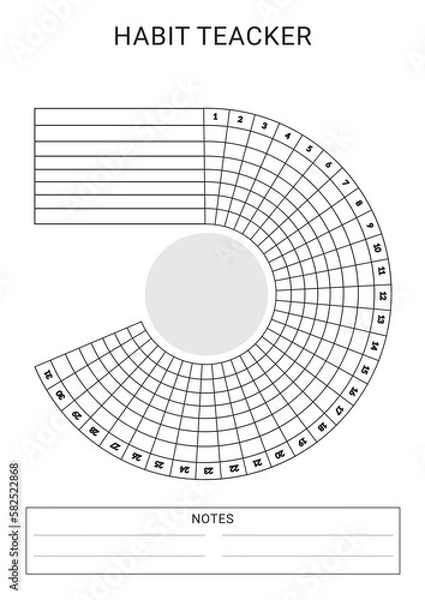 Fototapeta Habit Tacker Planner